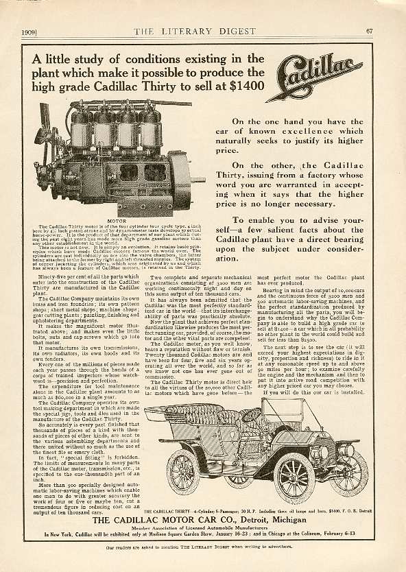 1909 Cadillac Auto Advertising